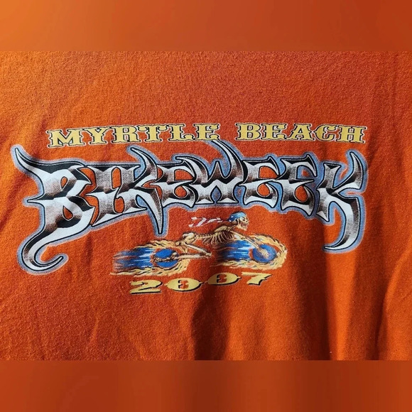 Myrtle Beach Bike Week 2007 Skeleton Graphic Tee GUC - Picture 2 of 5
